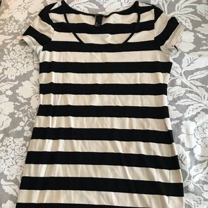 H&M Basic Black and Tan striped dress